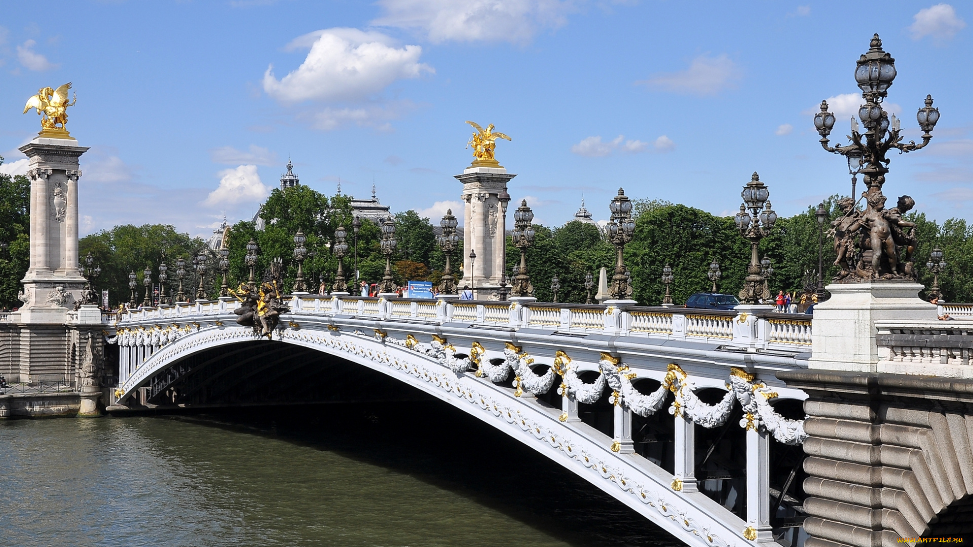 мост, александра, iii, города, париж, , франция, мост, александра, iii, париж