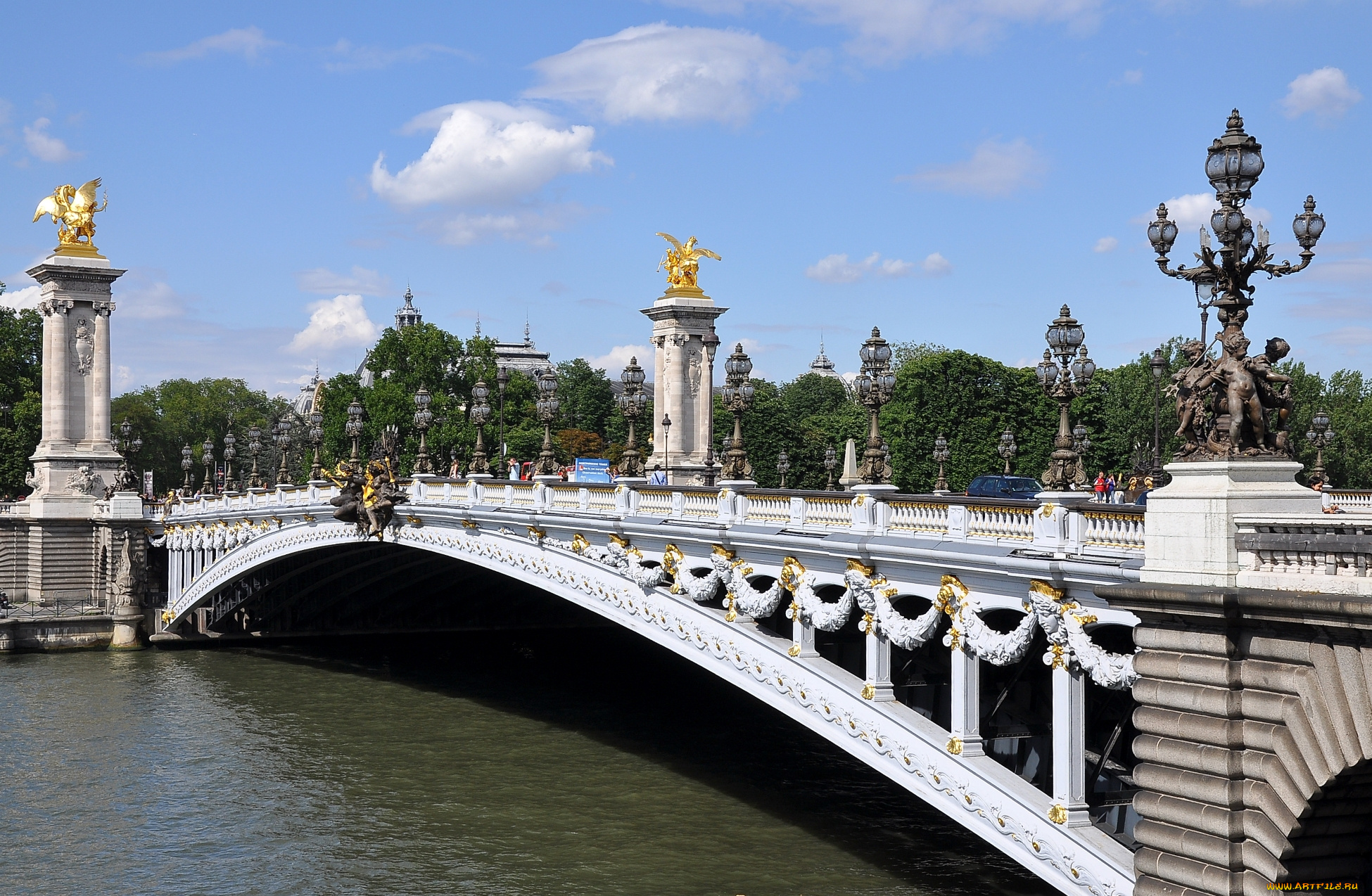 мост, александра, iii, города, париж, , франция, мост, александра, iii, париж