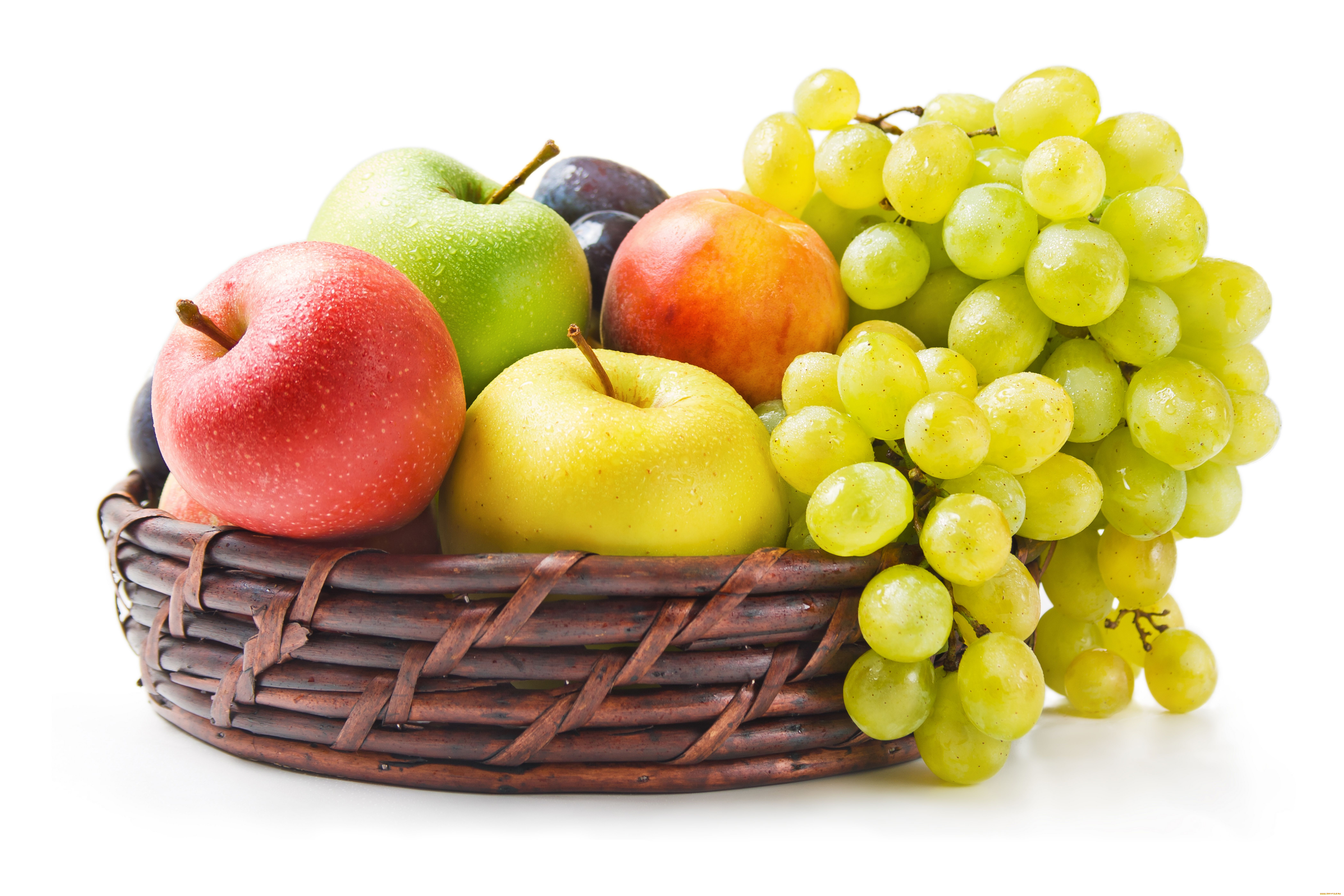 еда, фрукты, ягоды, яблоки, виноград, нектарин