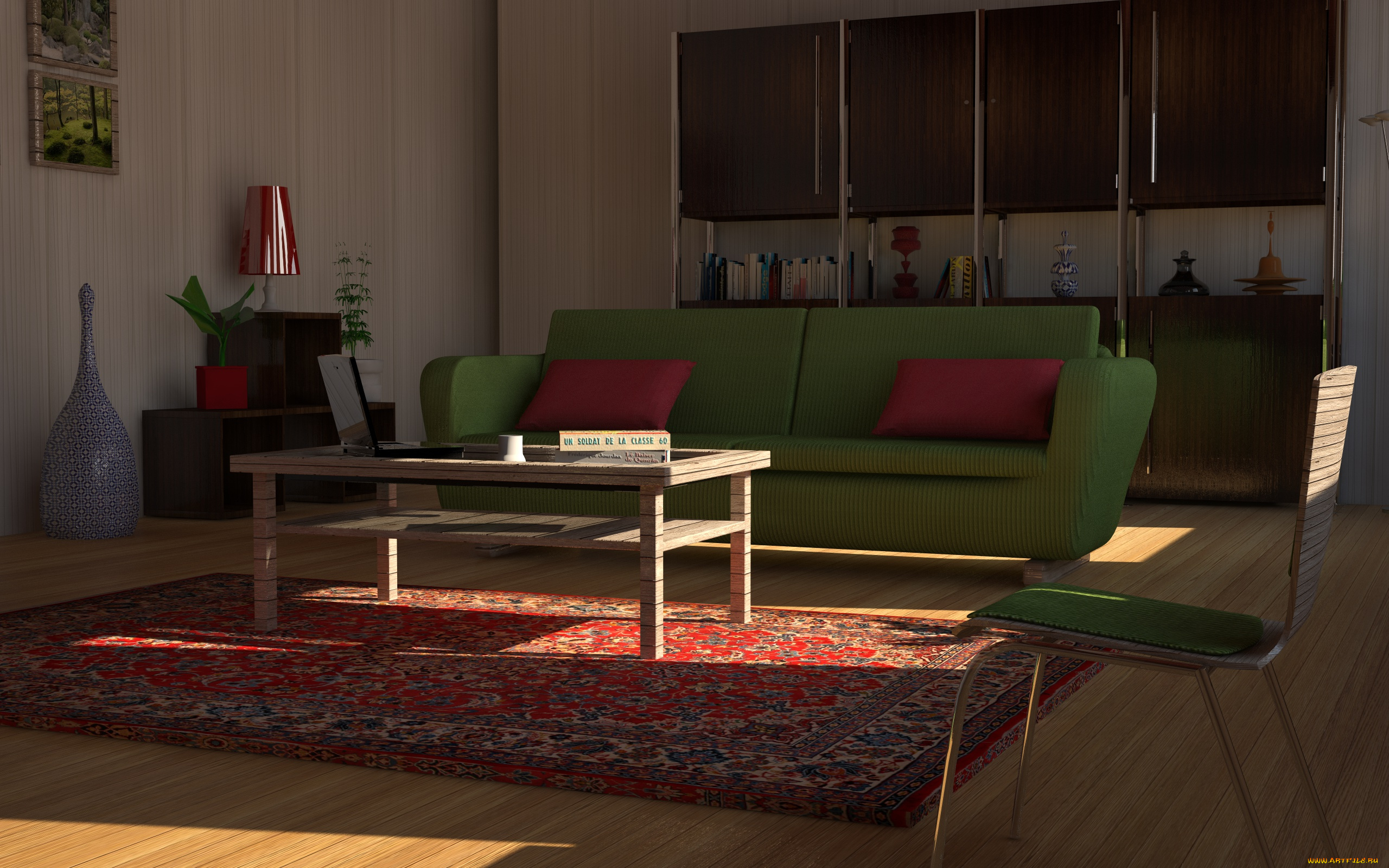 3д, графика, realism, реализм, стол, диван