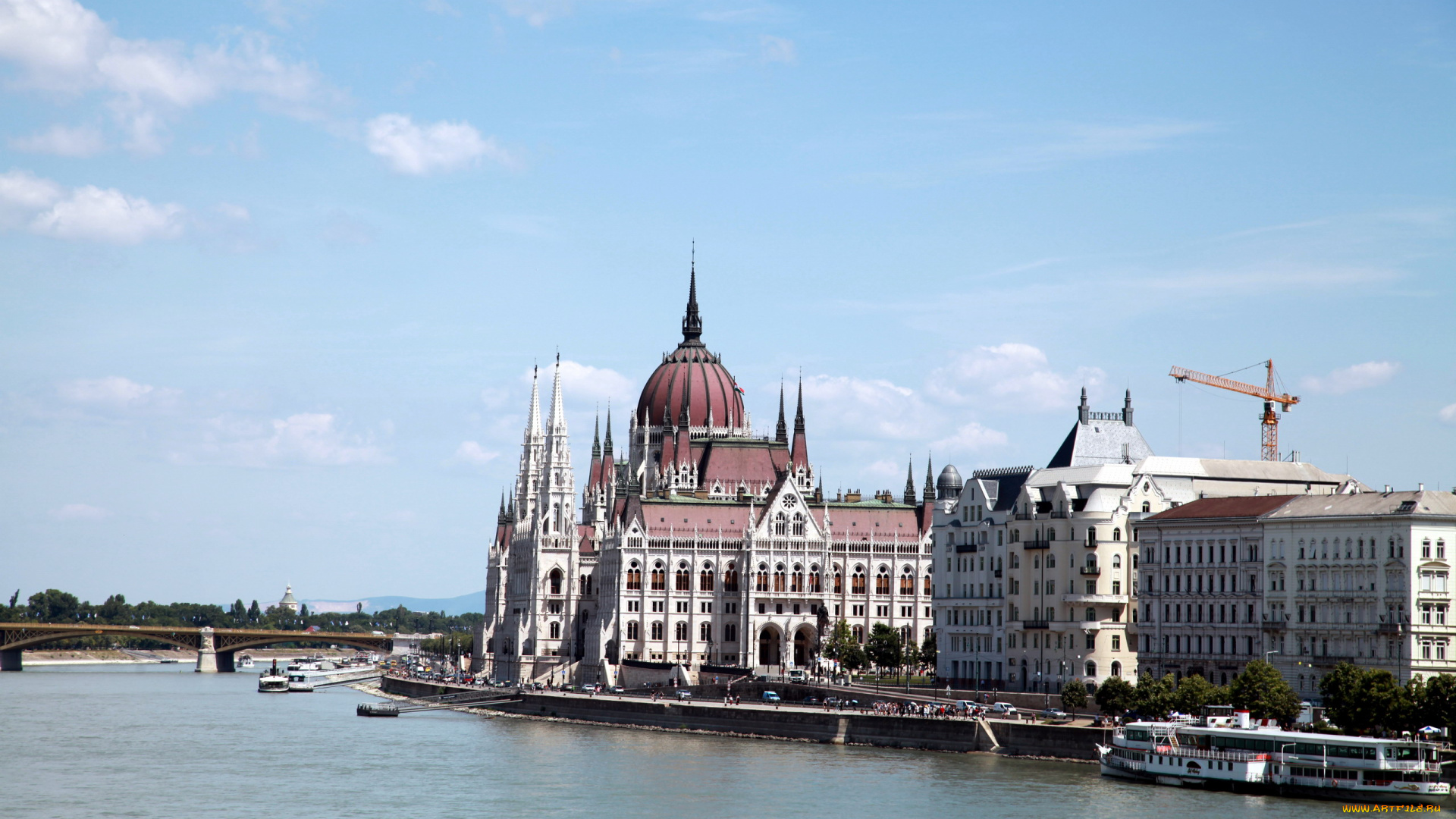 города, будапешт, , венгрия, река, парламент