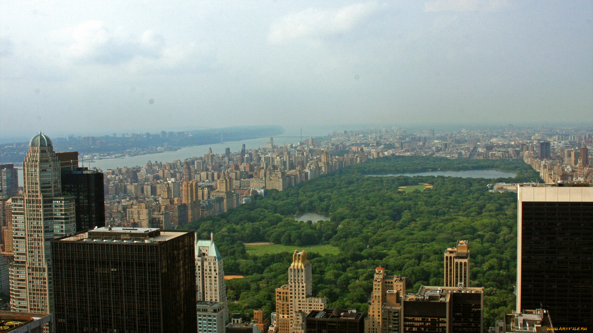 города, нью, йорк, сша, панорама
