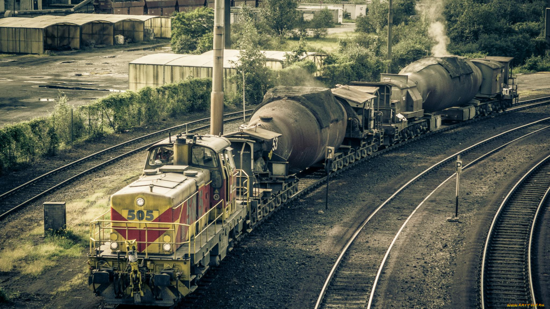 техника, поезда, рельсы, дорога, железная, состав, локомотив