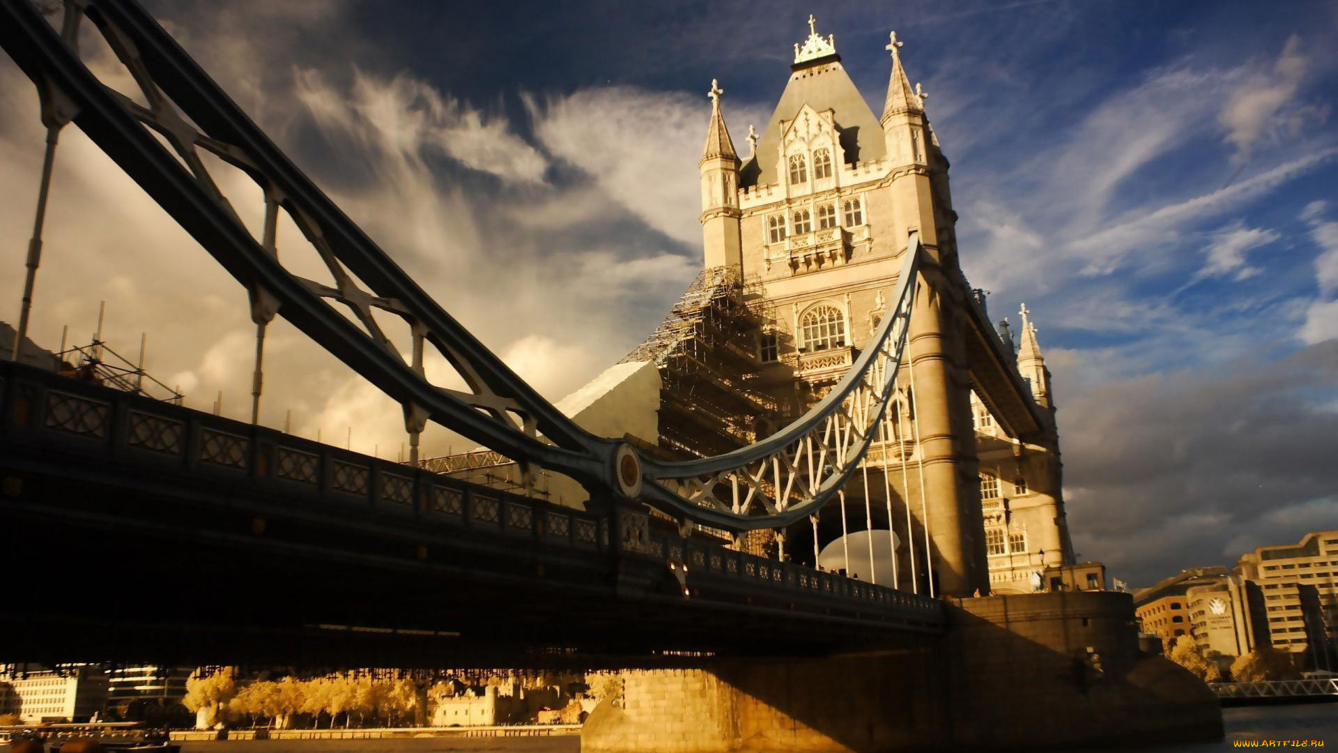 города, лондон, великобритания, мост, река