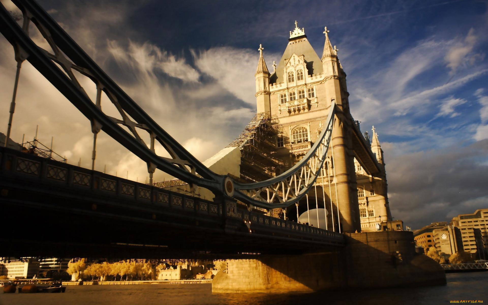 города, лондон, великобритания, мост, река