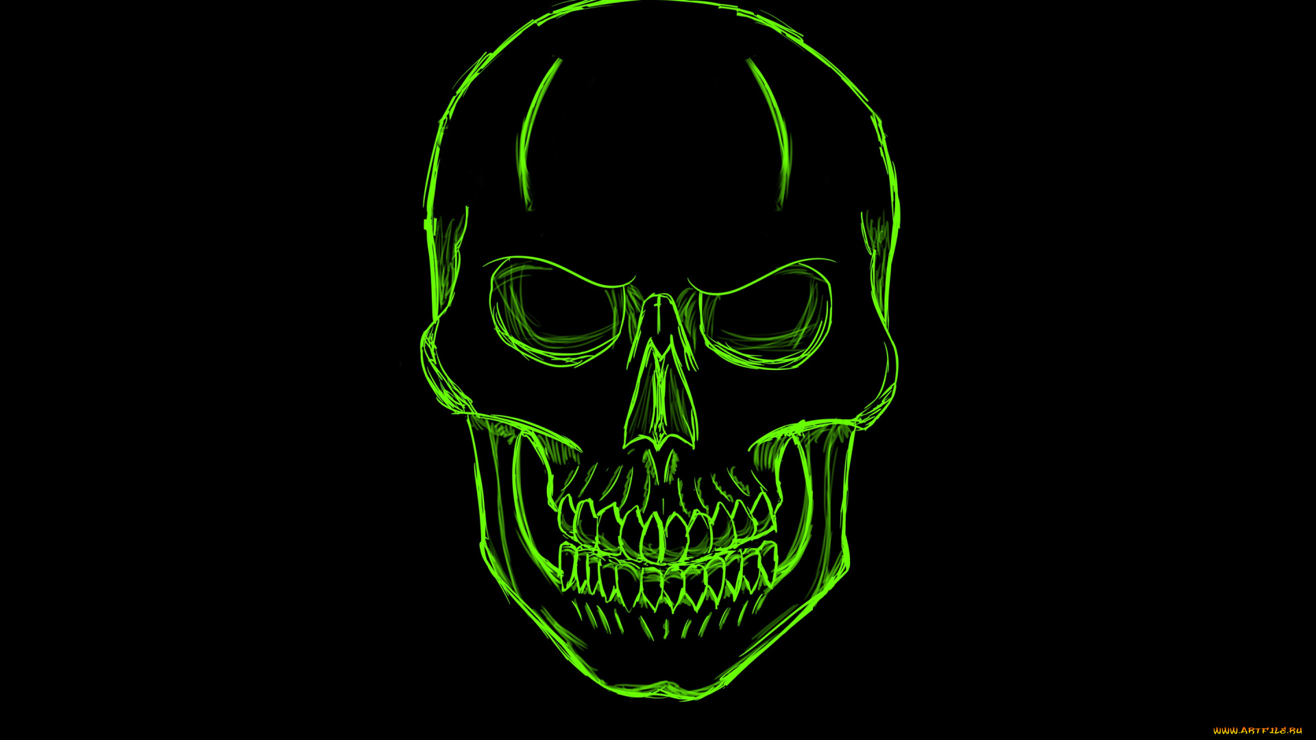 рисованное, минимализм, скелет, череп, голова, зеленый, skull