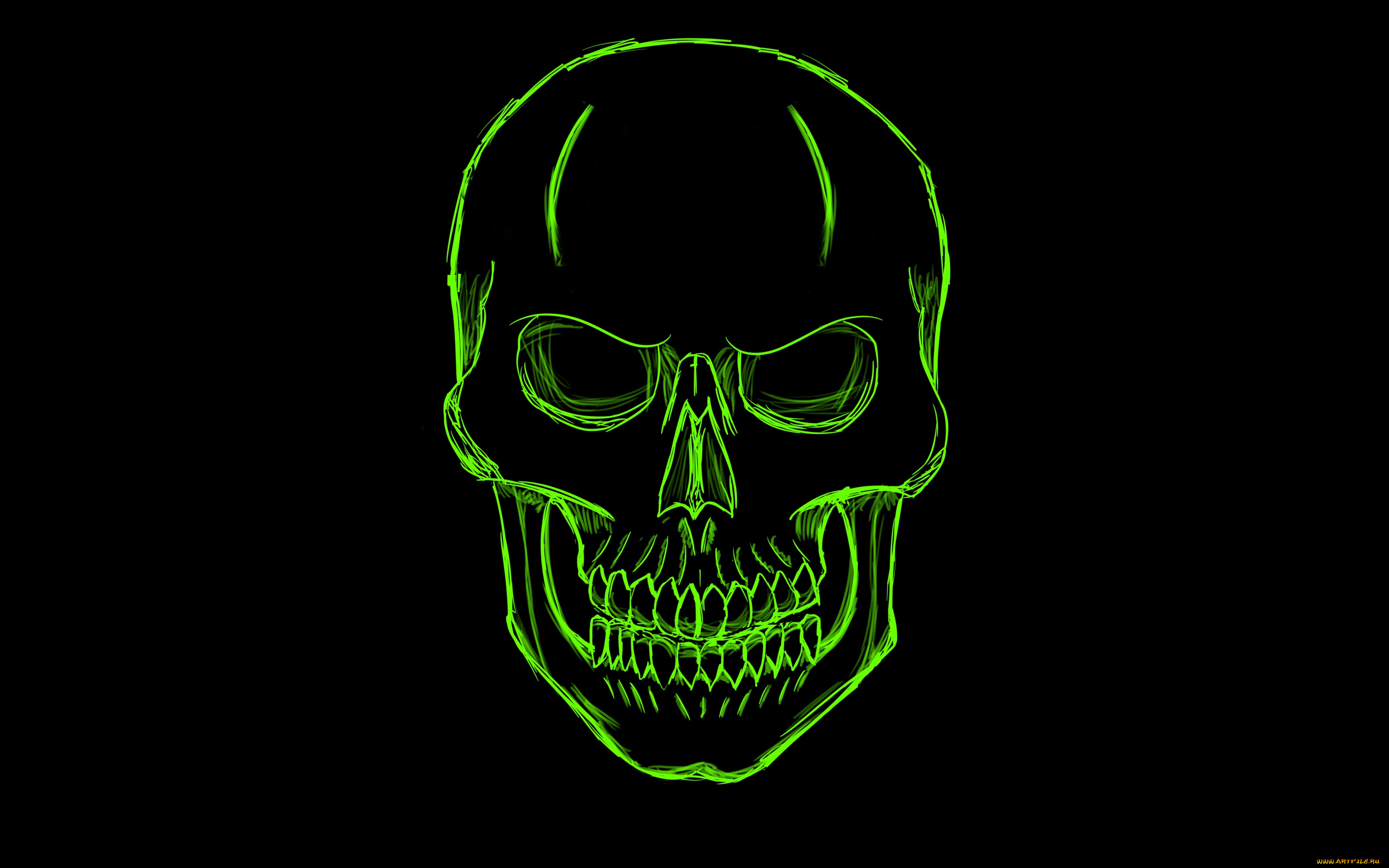 рисованное, минимализм, скелет, череп, голова, зеленый, skull