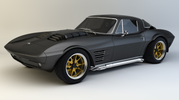 обоя автомобили, 3д, corvette, 1964