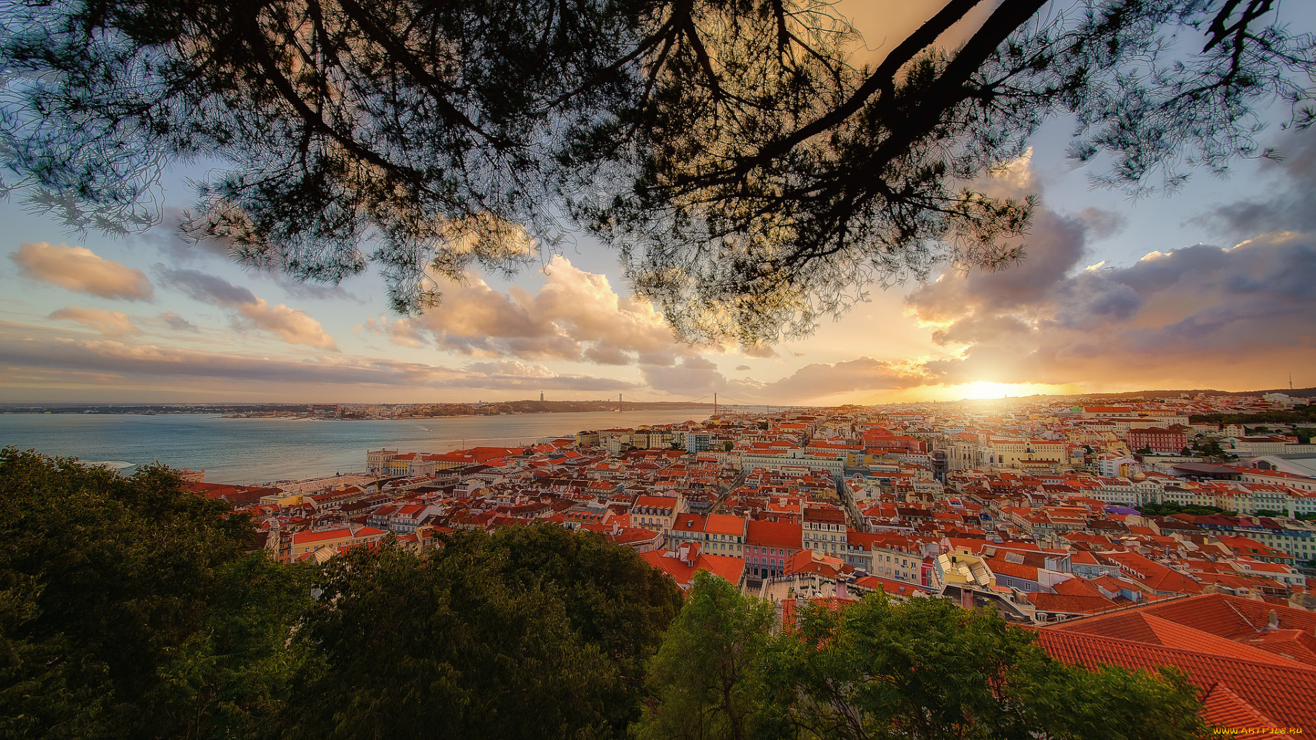 lisbon, города, лиссабон, , португалия, город, панорама