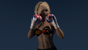 Картинка 3д+графика спорт+ sport бокс фон взгляд девушка