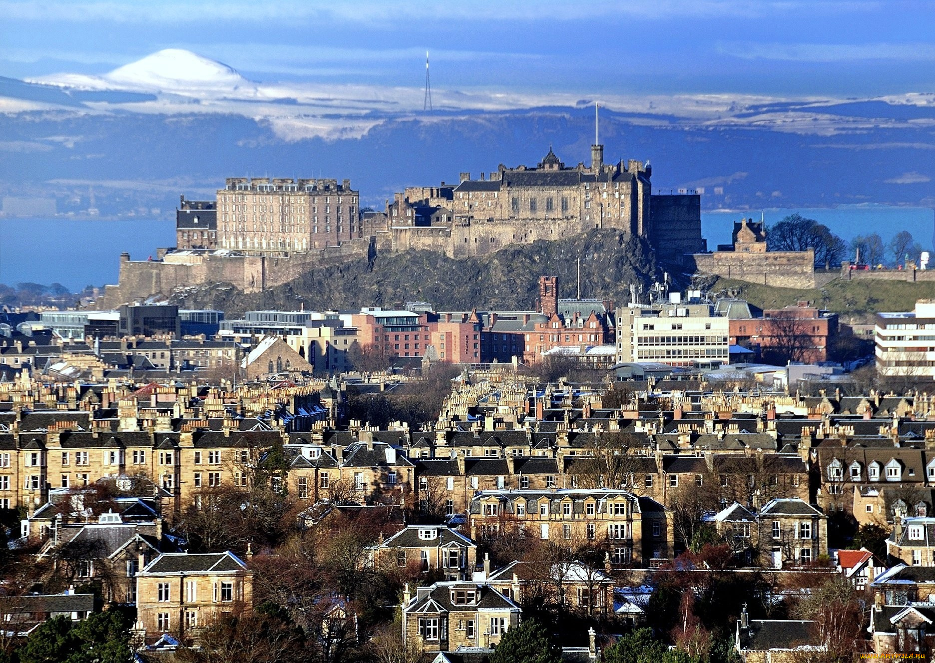 эдинбург, шотландия, города, дома, дворец, панорама