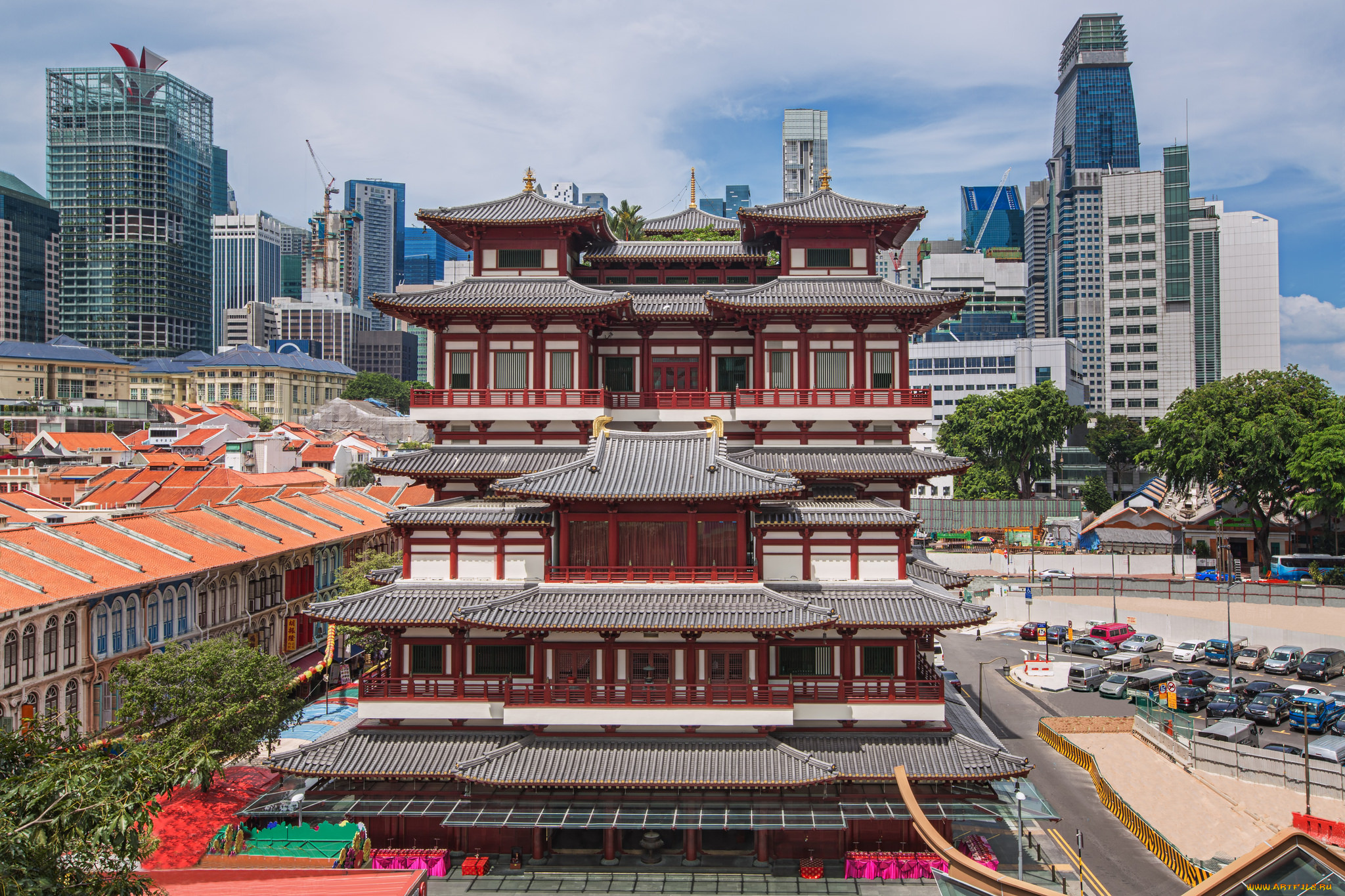 singapore`s, chinatown, города, сингапур, , сингапур, пагода