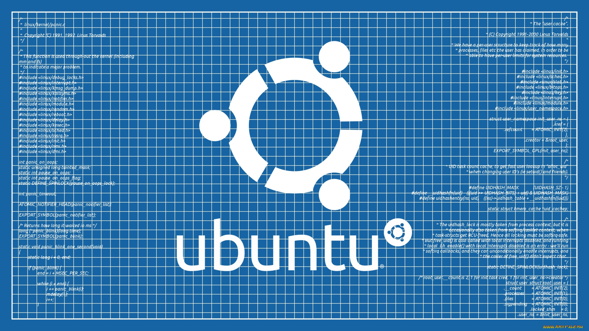 компьютеры, ubuntu, linux, фон, логотип