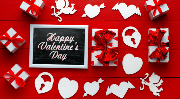 Картинка праздничные день+святого+валентина +сердечки +любовь пожелание сердечки надпись подарки