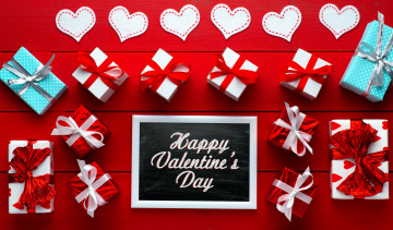 Картинка праздничные день+святого+валентина +сердечки +любовь пожелание надпись подарки сердечки