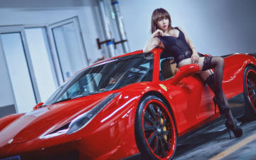 Картинка автомобили -авто+с+девушками азиатка девушка автомобиль фон взгляд