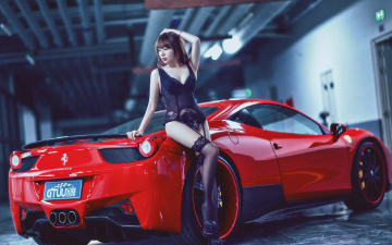 Картинка автомобили -авто+с+девушками девушка азиатка автомобиль фон взгляд