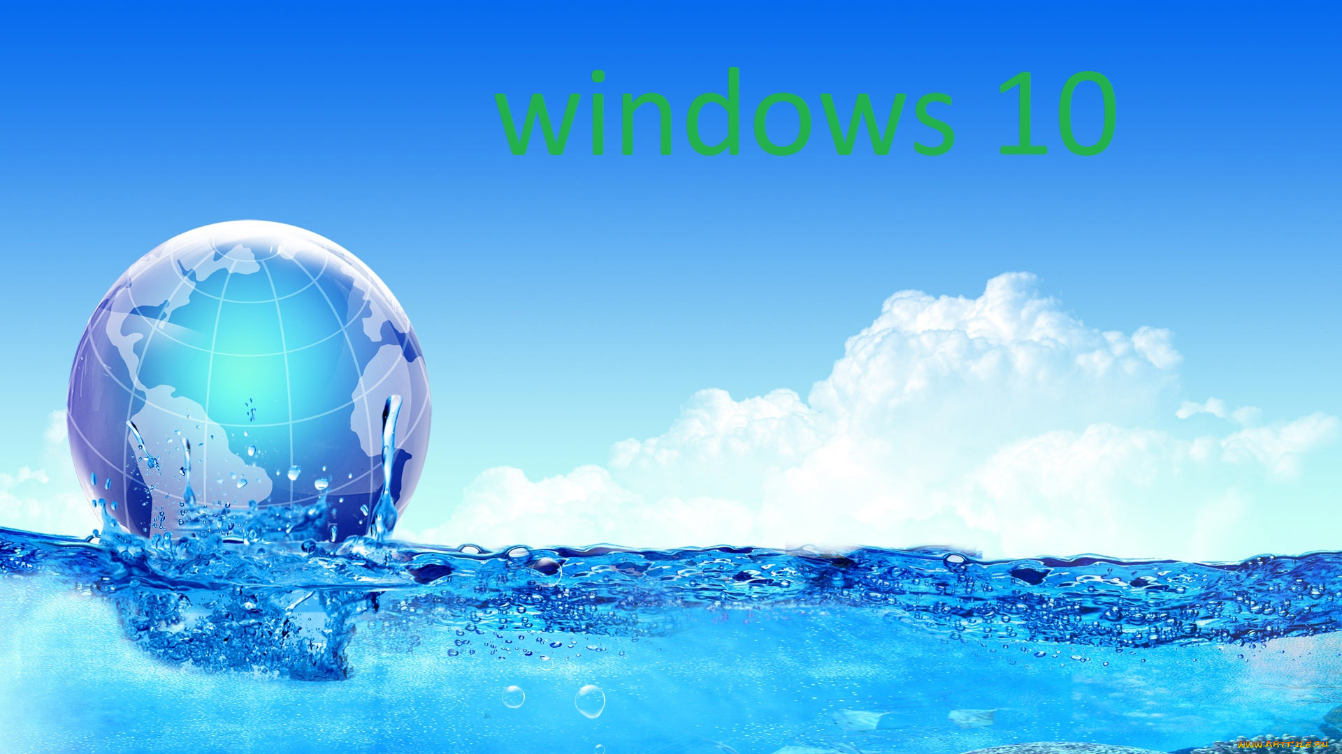 компьютеры, windows, , 10, небо, шар, логотип, фон