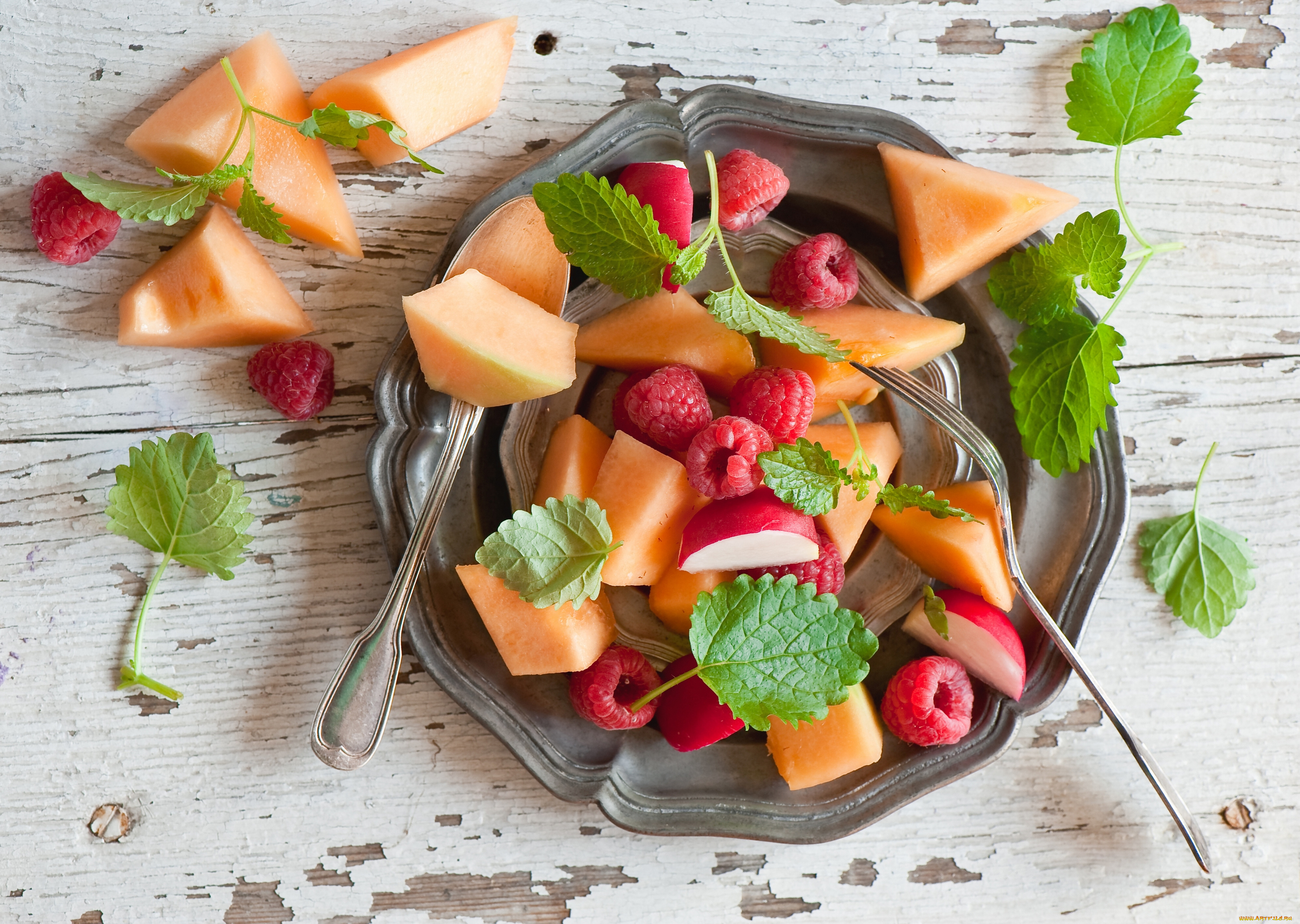 еда, фрукты, , ягоды, фруктовый, салат, ягоды, малина, персики