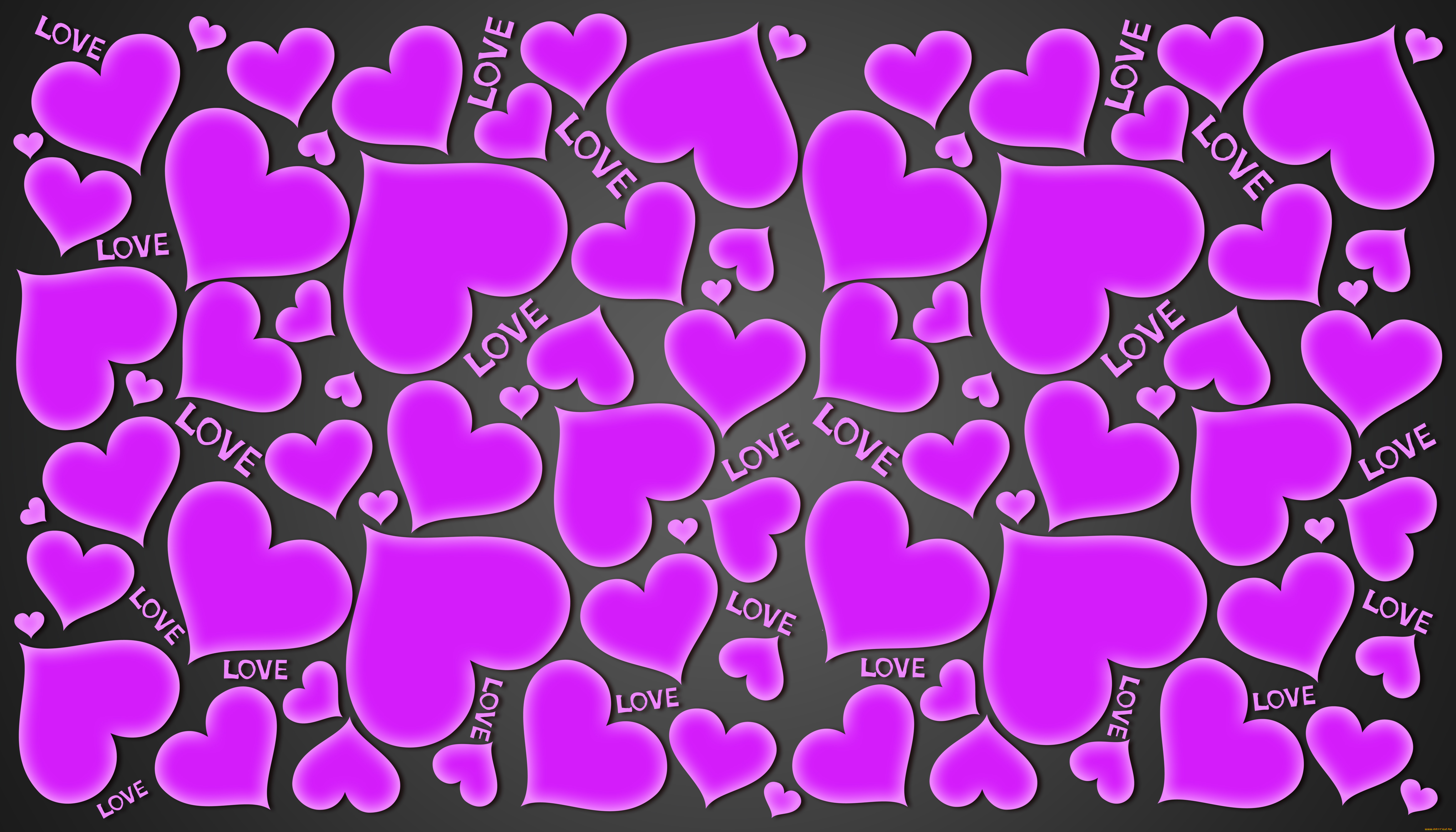 праздничные, день, святого, валентина, , сердечки, , любовь, love, gradient, hearts, purple, background, сердечки
