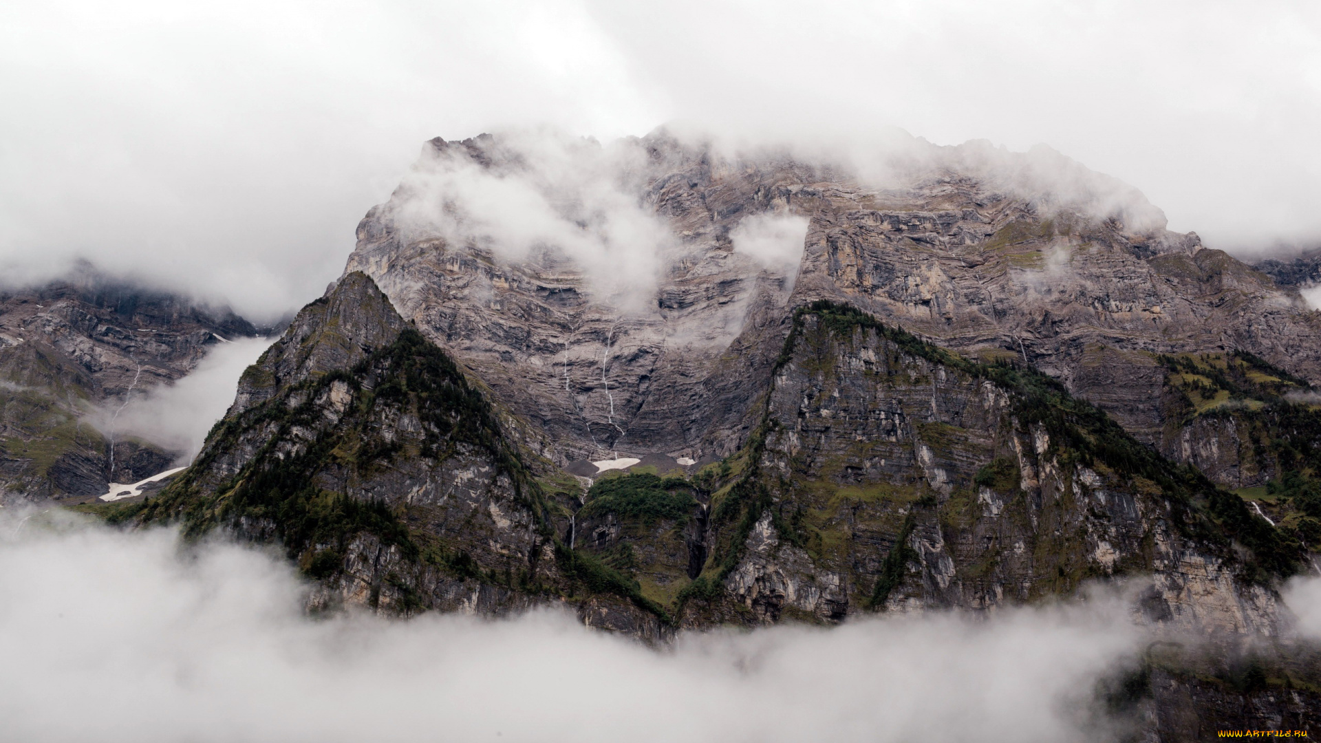 природа, горы, туман