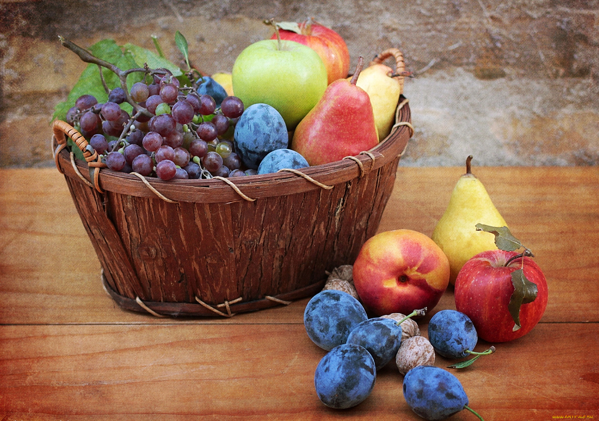 еда, фрукты, ягоды, сливы, груши, орехи, яблоки, нектарины