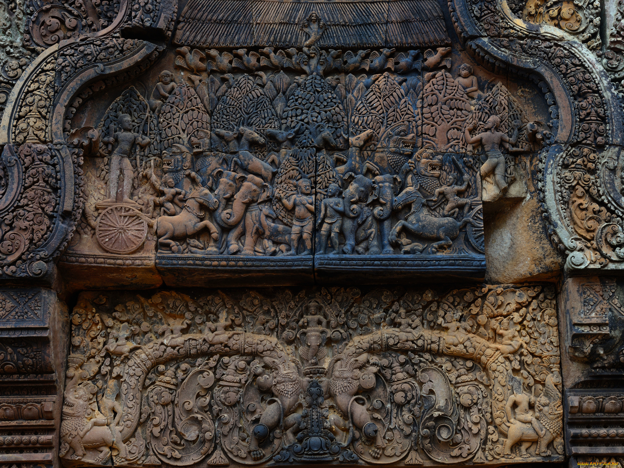 разное, рельефы, , статуи, , музейные, экспонаты, бантеайсрей, камбоджа