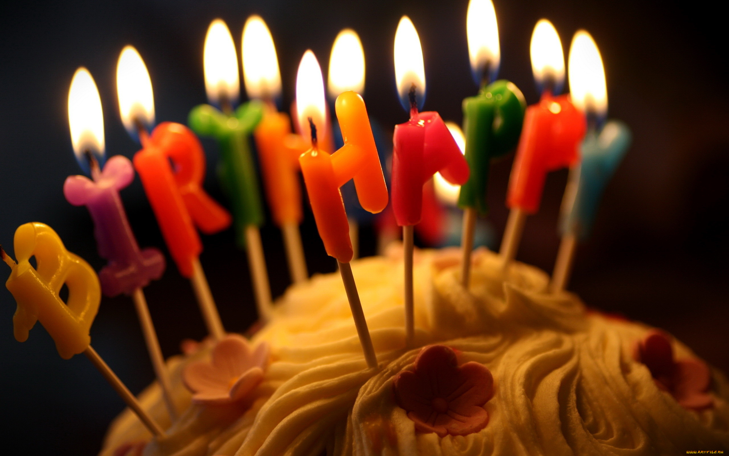 праздничные, день, рождения, торт, свечи, огоньки, надпись, поздрвление
