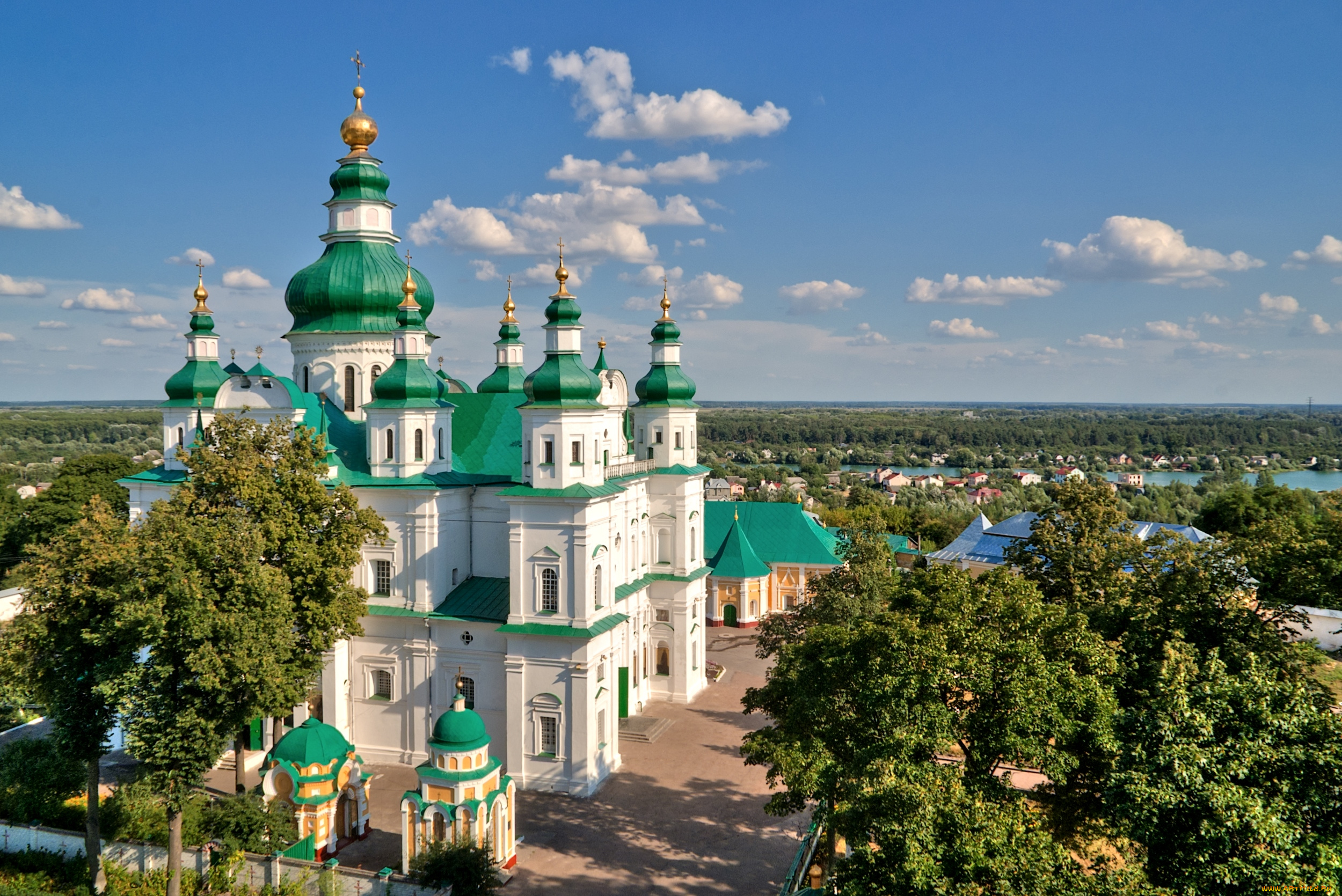 свято, троицкий, монастырь, Чернигов, украина, города, православные, церкви, монастыри, купола, пейзаж