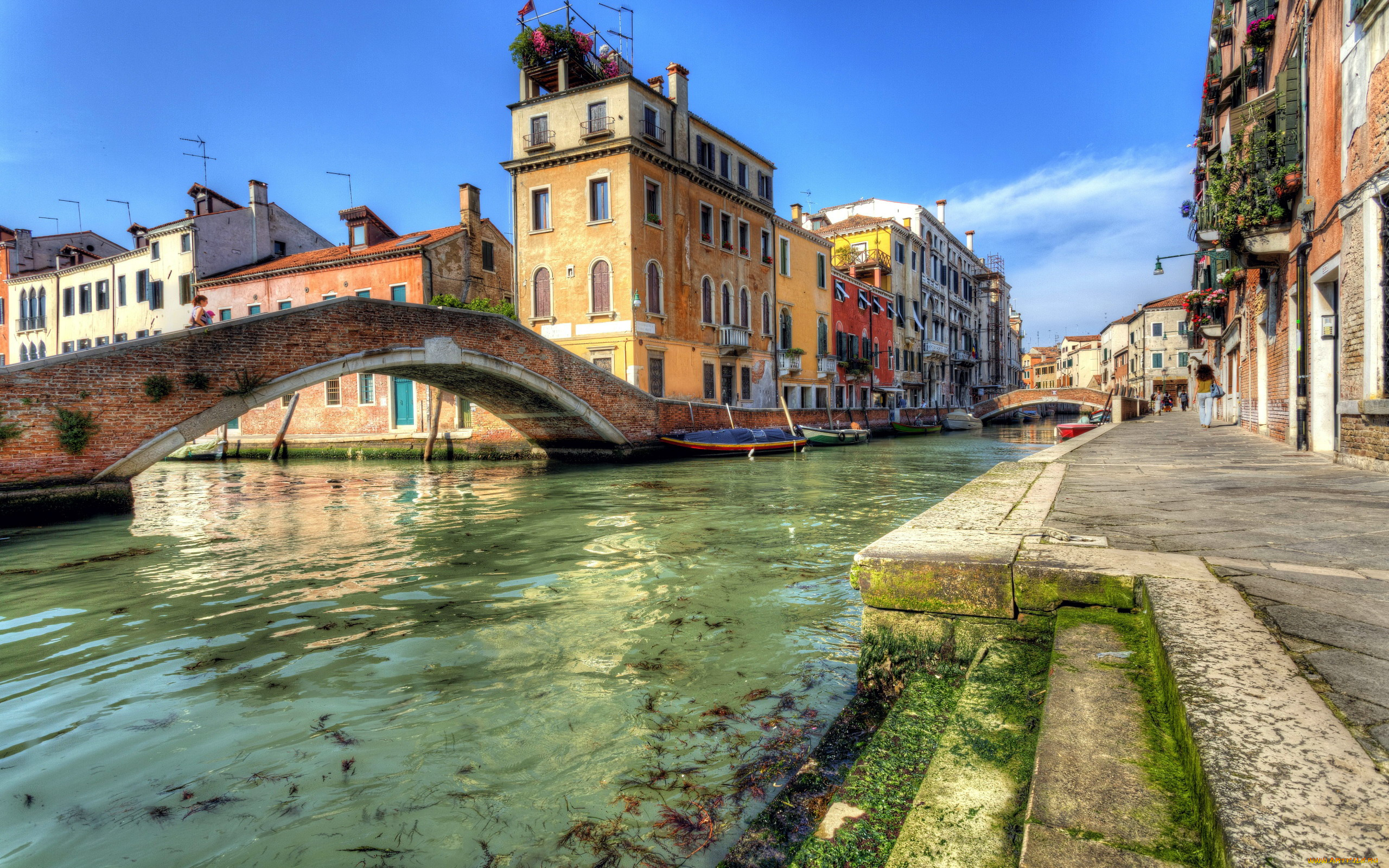 города, венеция, , италия, канал, мосты
