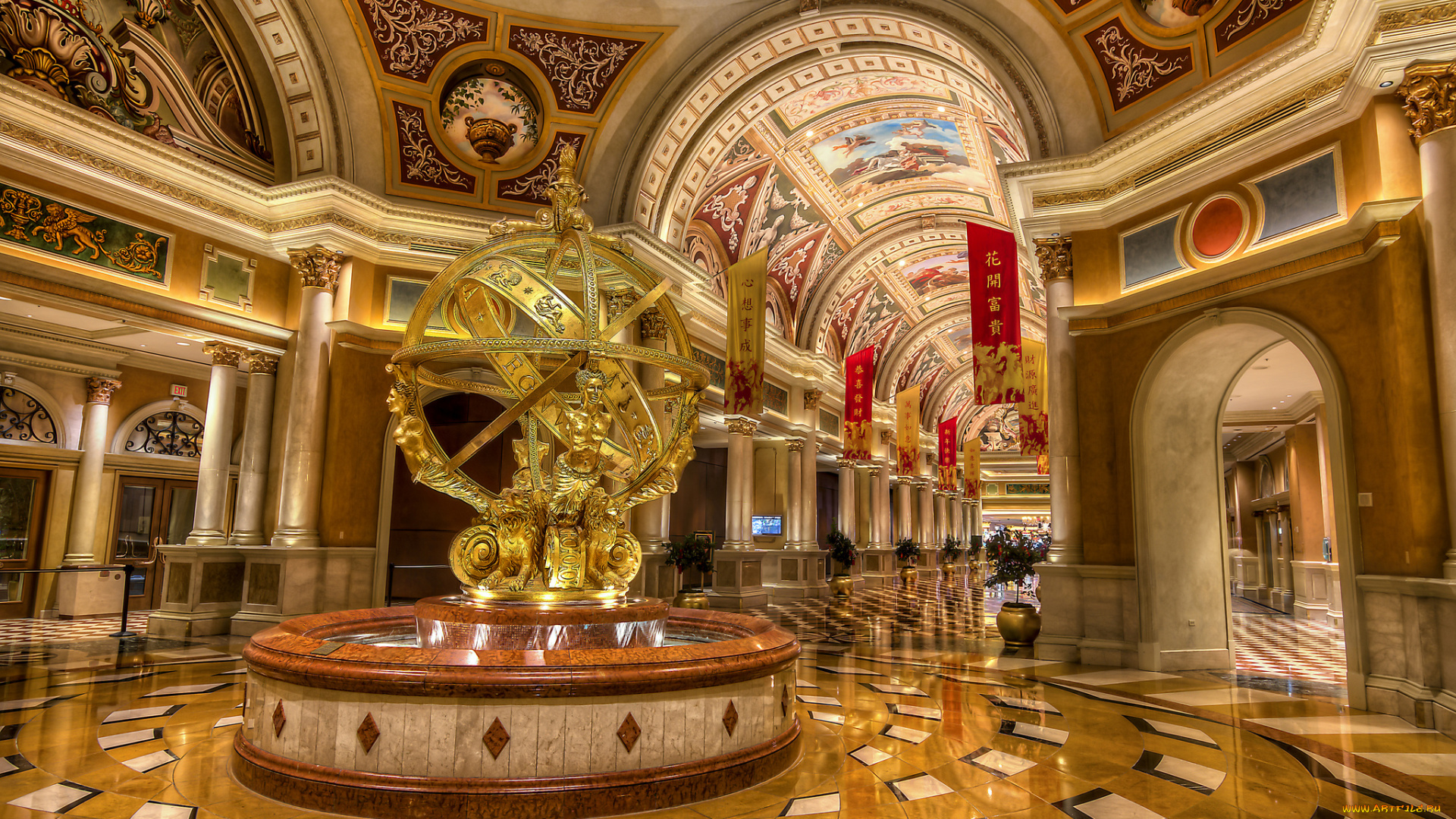 golden, armillary, sphere, интерьер, холлы, , лестницы, , корридоры, скульптура, фойе, колоннада