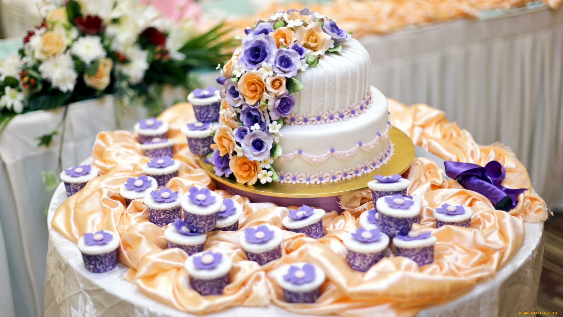 еда, торты, стол, кексы, торт, свадьба