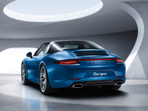 Картинка автомобили porsche 911 targa 4 991 2014 синий