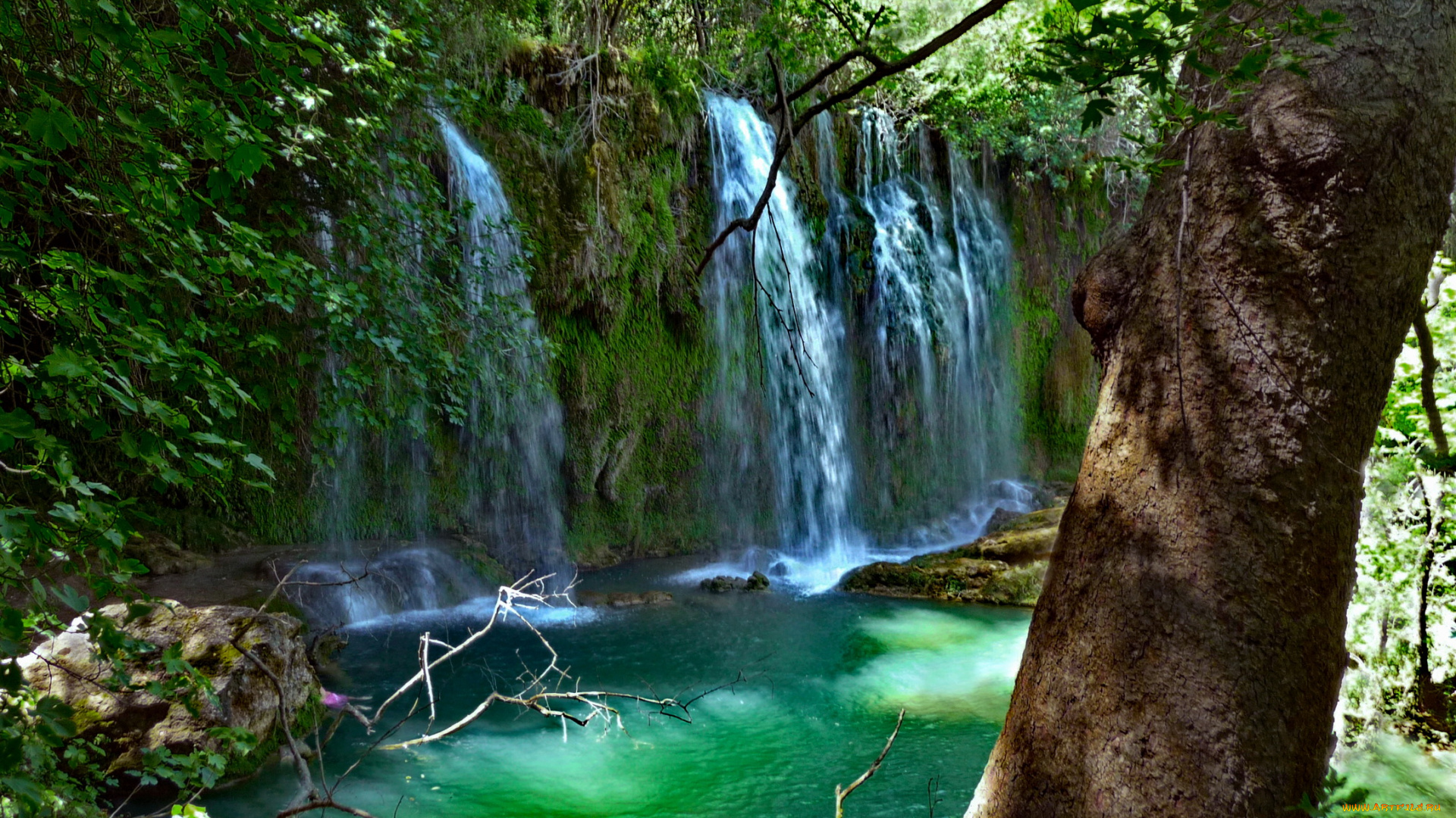 природа, водопады, турция, анталья, kursunlu, waterfall