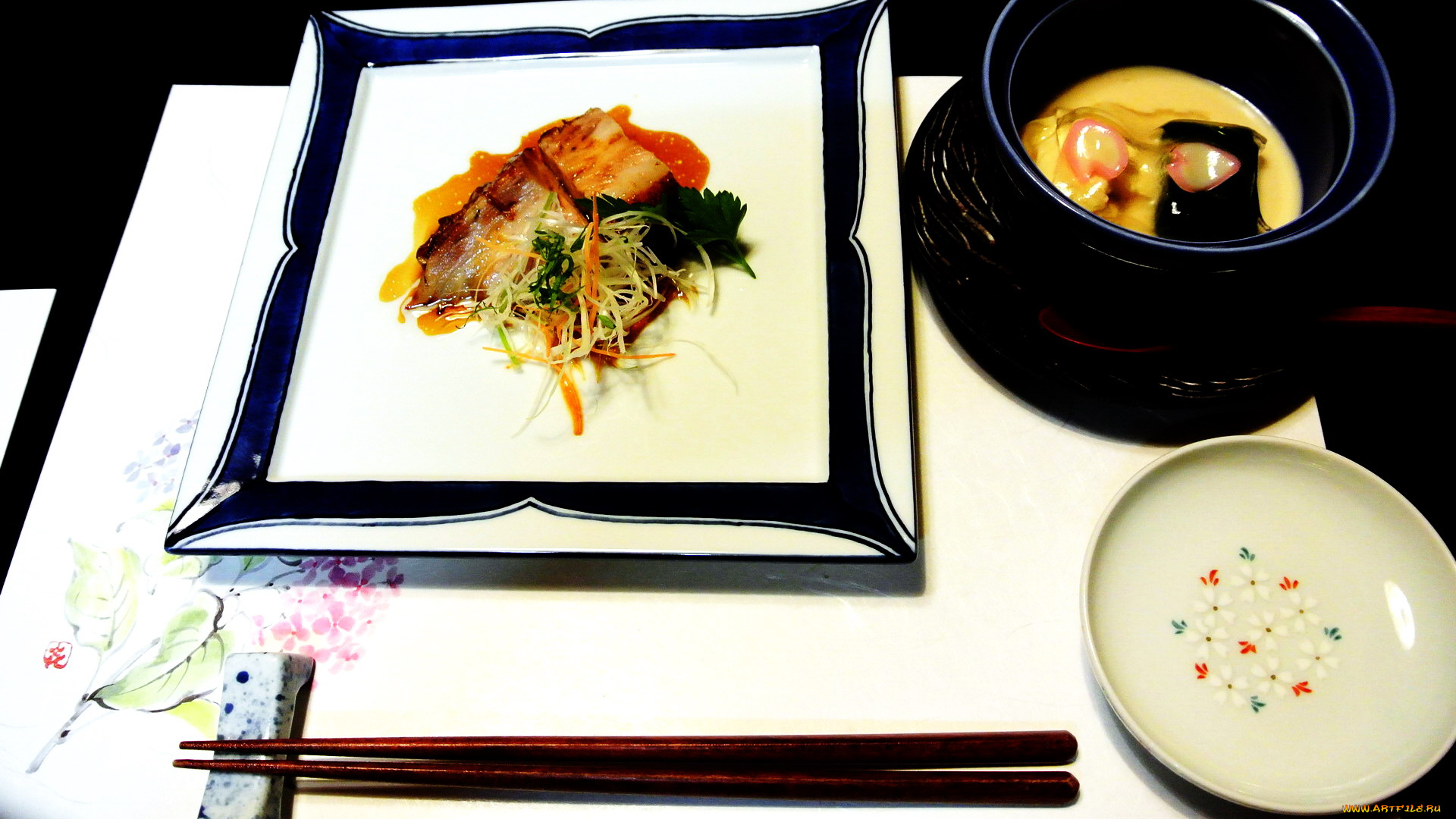 еда, рыбные, блюда, , с, морепродуктами, кухня, японская