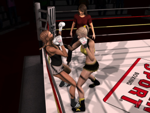 Картинка 3д+графика спорт+ sport бокс ринг фон девушки взгляд