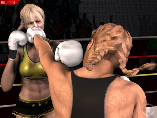 Картинка 3д+графика спорт+ sport взгляд бокс ринг фон девушки