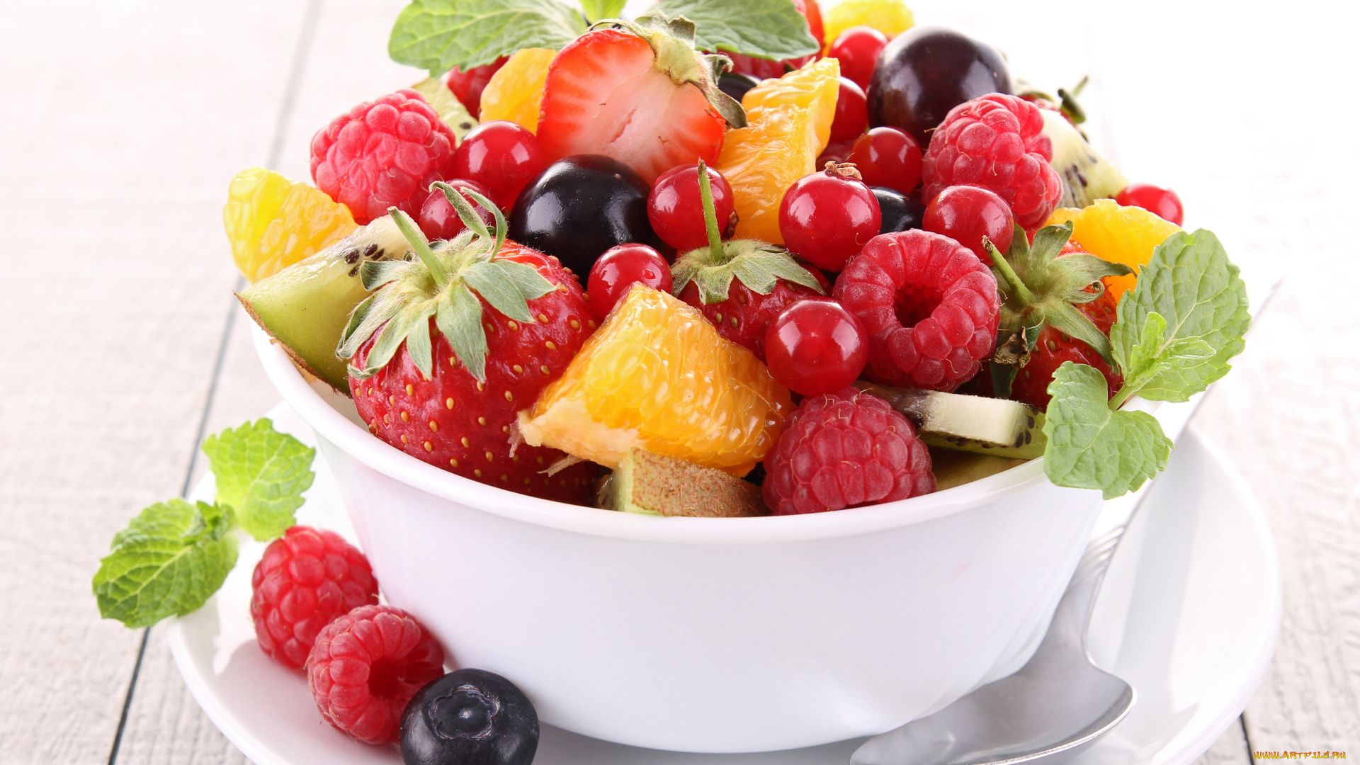 еда, фрукты, ягоды, салат
