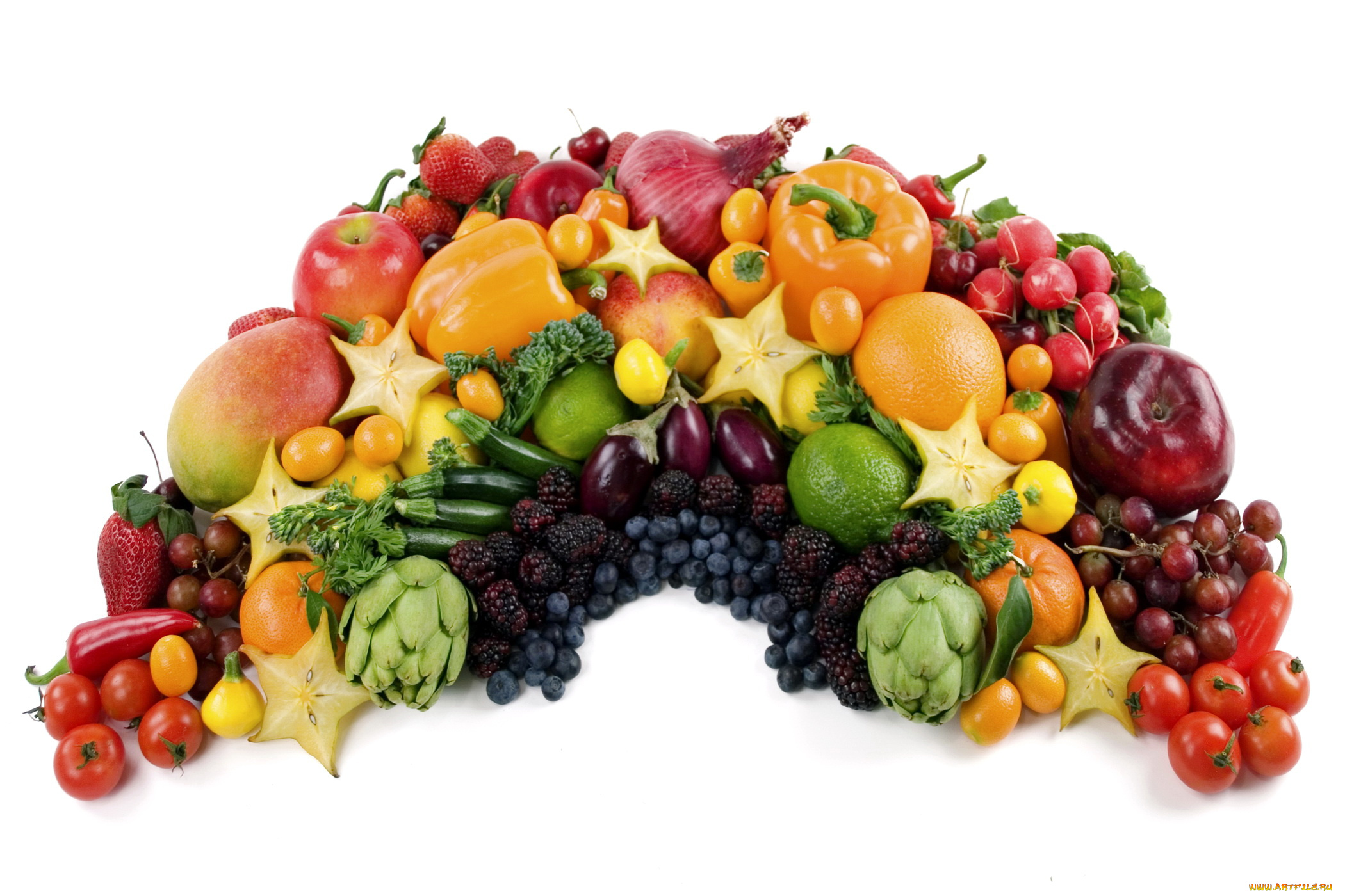 еда, фрукты, овощи, вместе, перец, помидоры, баклажаны, виноград, яблоки, груши, томаты