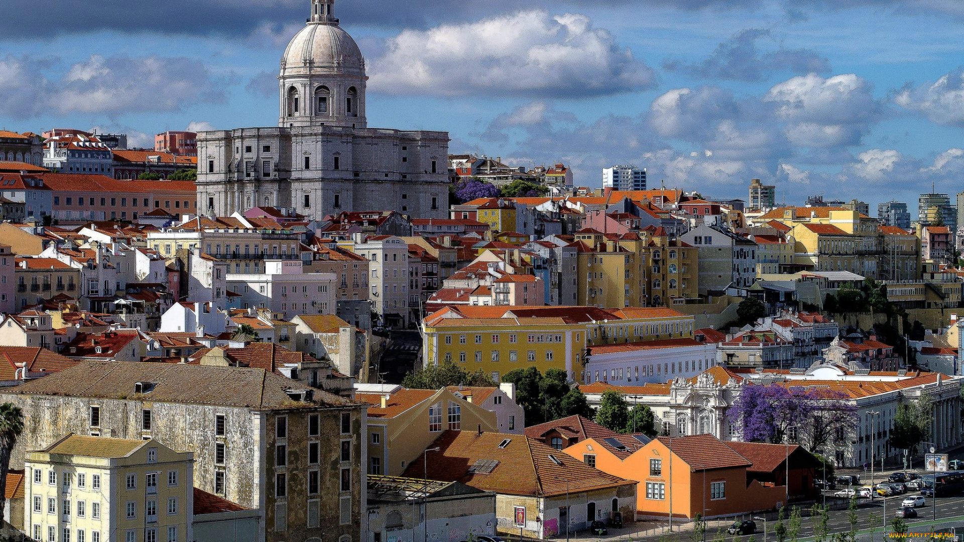 города, лиссабон, , португалия, панорама