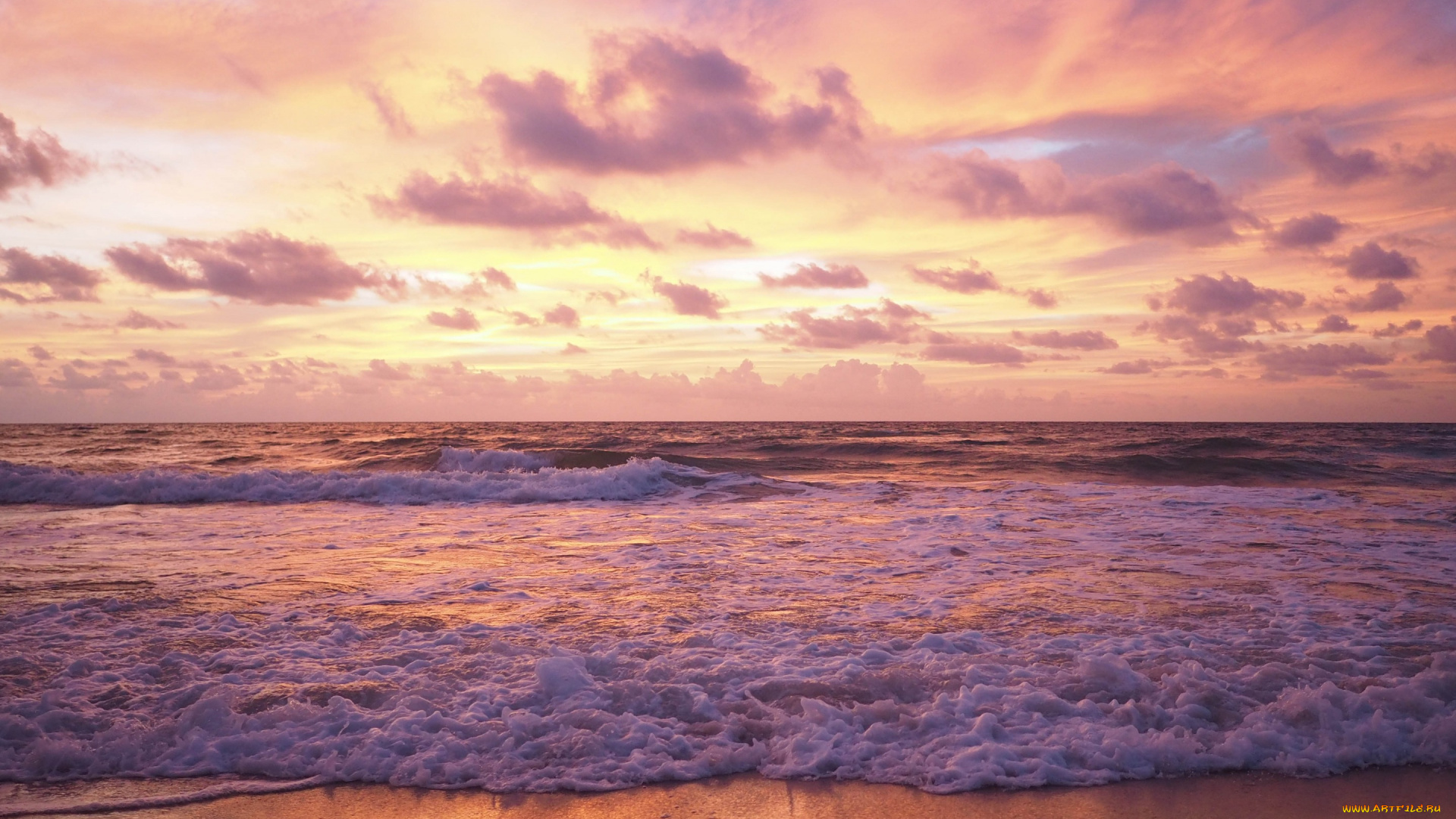природа, восходы, закаты, beach, песок, pink, море, волны, summer, sunset, лето, пляж, sea, sand, seascape, purple, закат, beautiful, wave