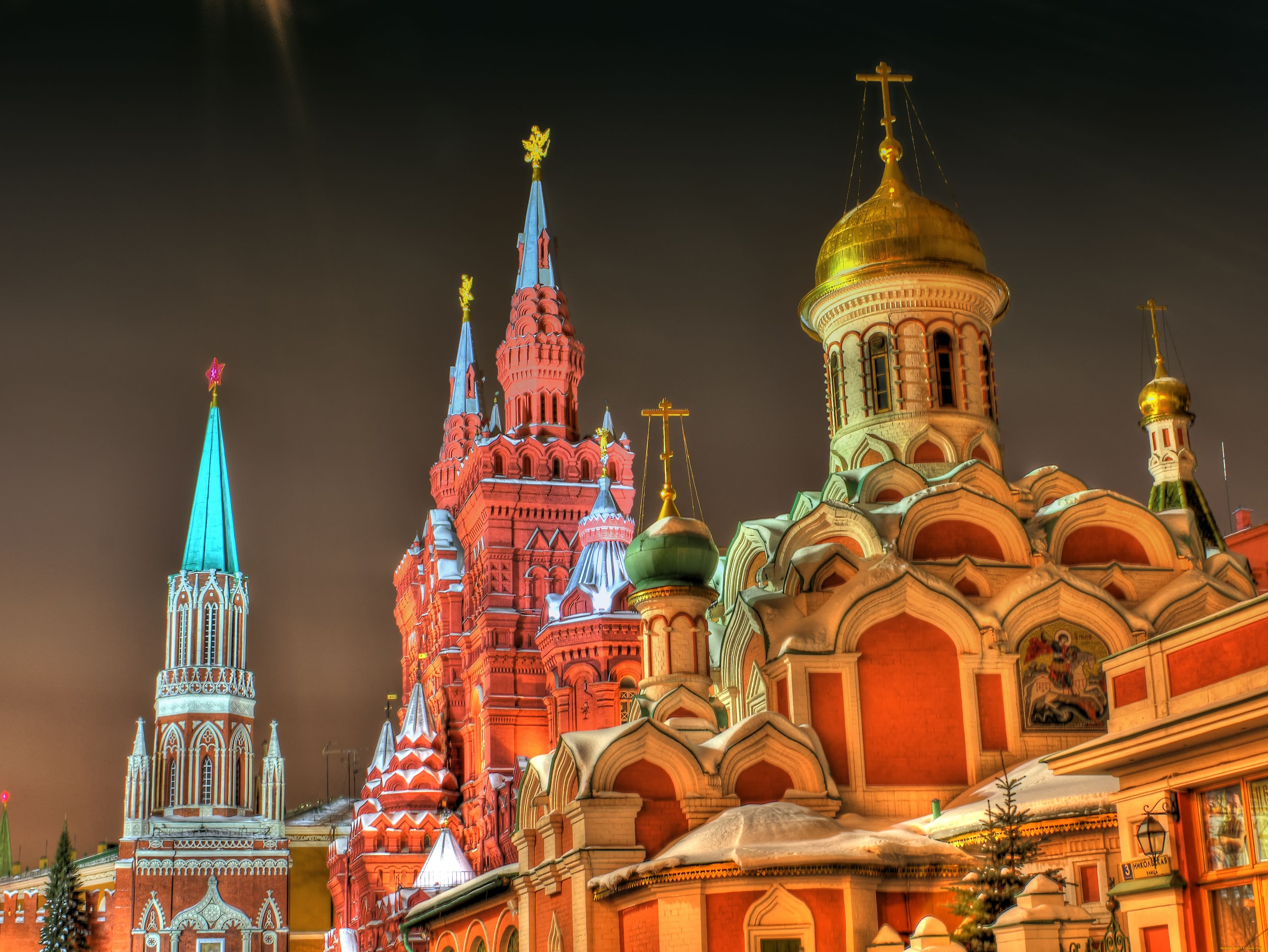 красная, площадь, города, москва, россия, кремль, храм