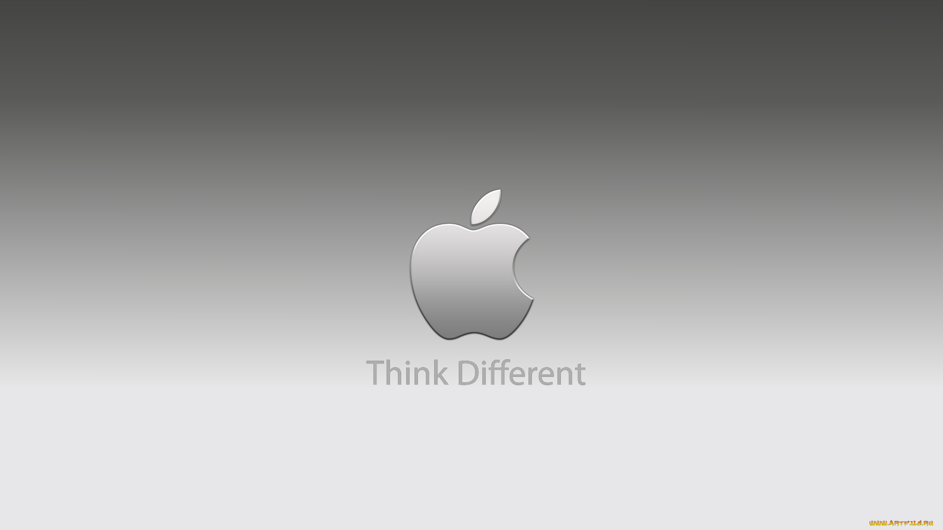 компьютеры, apple, слоган, девиз, надпись, логотип, яблоко, серый, фон