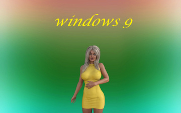 Картинка компьютеры windows+9 фон логотип девушка взгляд