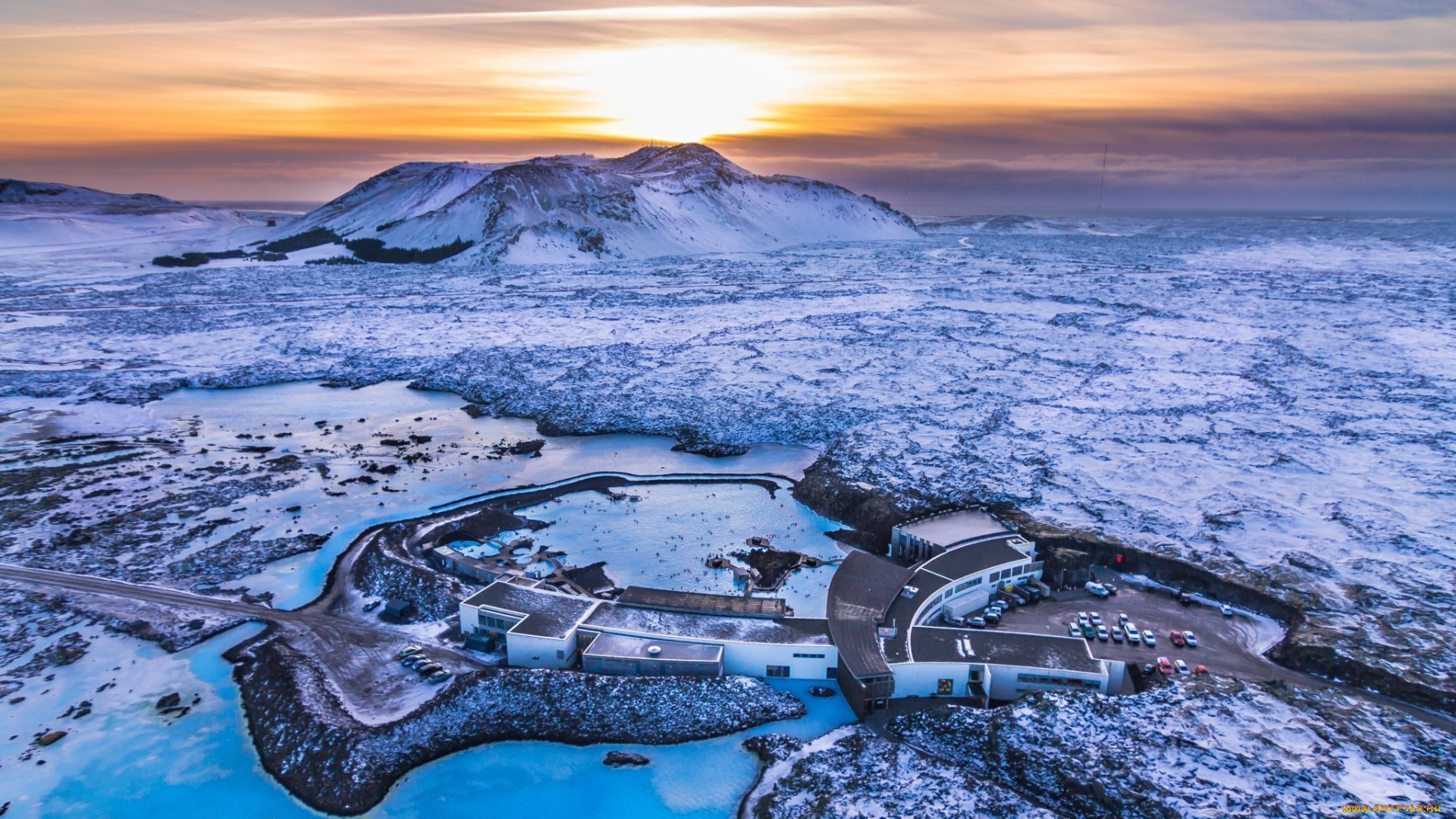 исландия, города, -, пейзажи, туризм, лед, снег, гейзеры, озеро, закат, wallhaven, пейзаж, зима, с, высоты, птичьего, полета