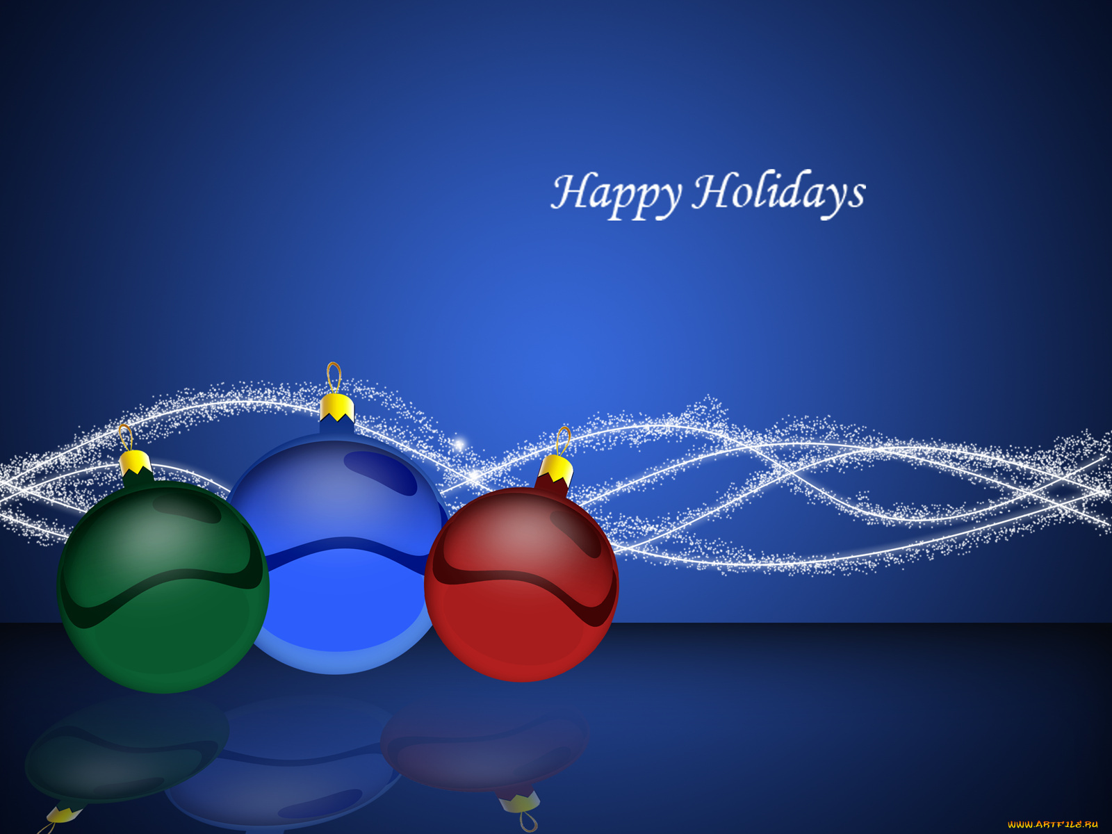 праздничные, векторная, графика, новый, год, синий, шары
