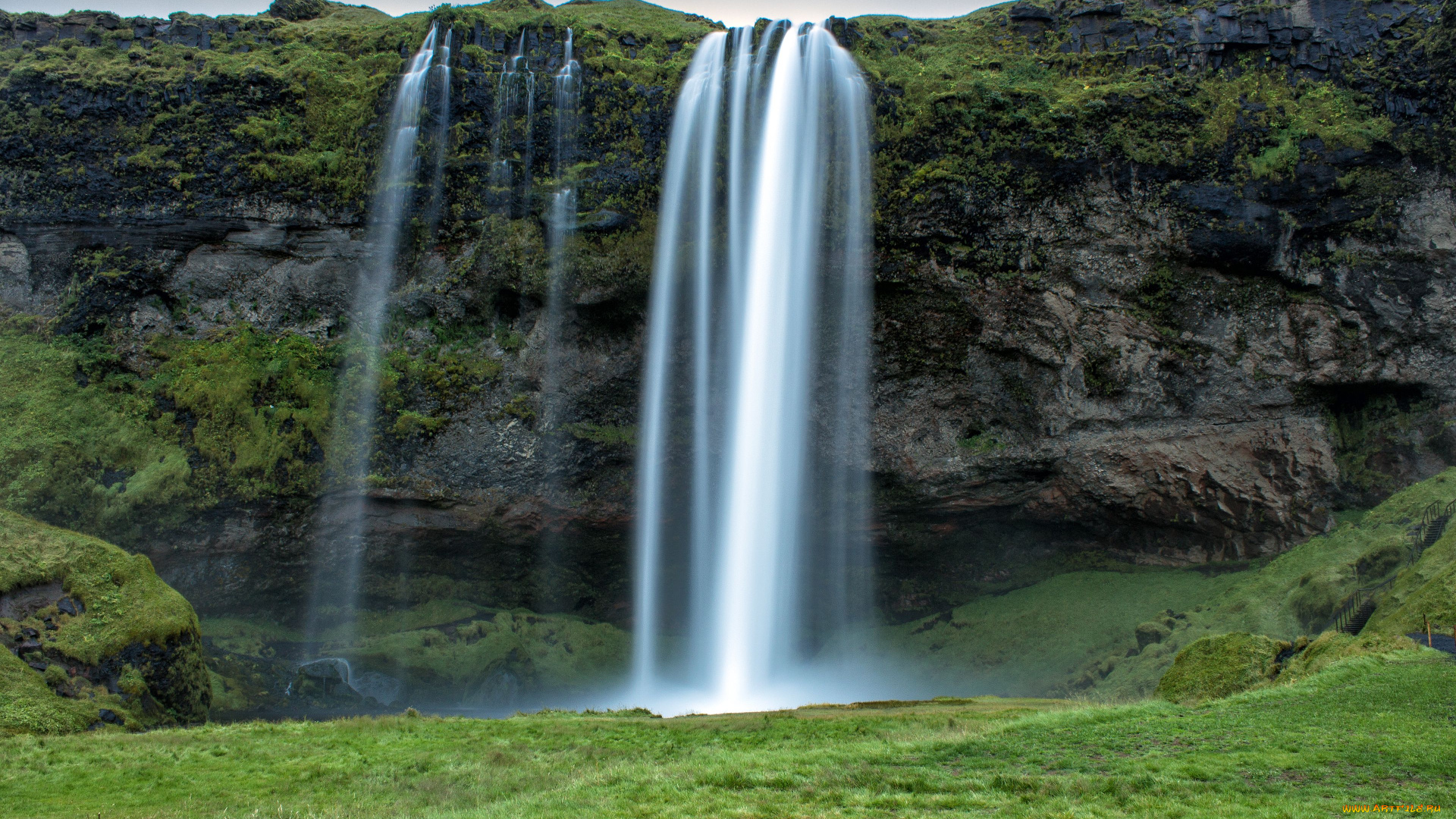 seljalandsfoss, waterfall, iceland, природа, водопады, исландия, водопад, селйяландсфосс, поток, скала