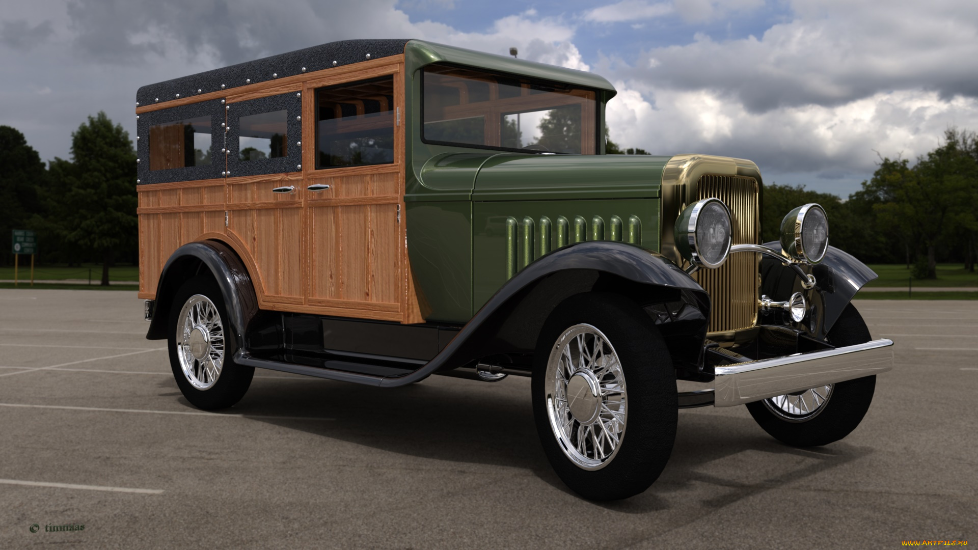 автомобили, 3д, wagon, panel, 1930г, woody