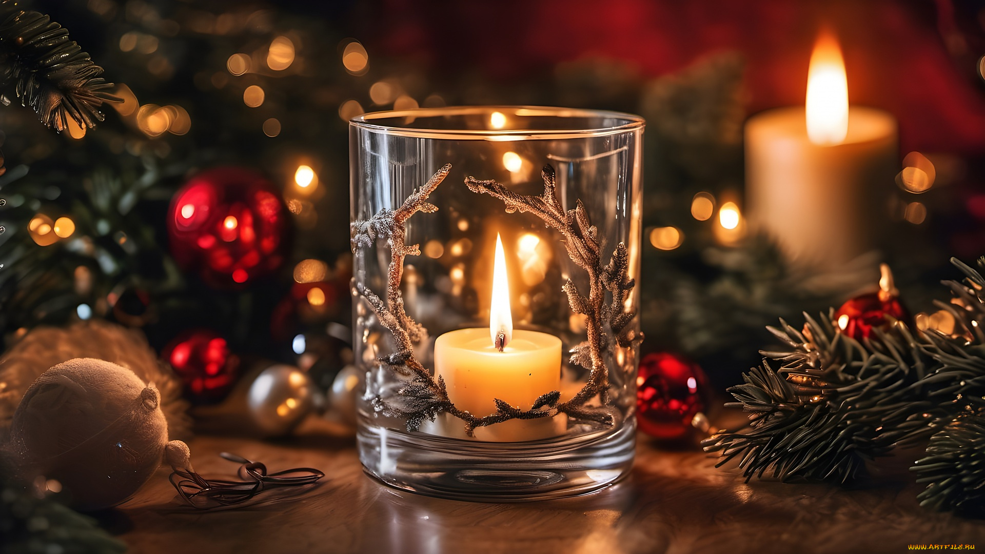 праздничные, новогодние, свечи, свеча, огонек, подсвечник