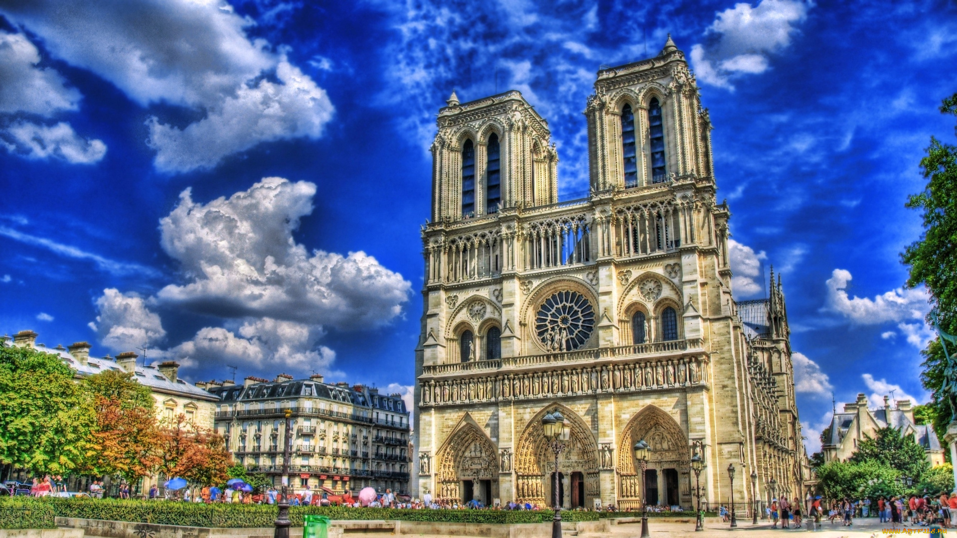 собор, парижской, богоматери, франция, города, париж, каменный, готика, небо